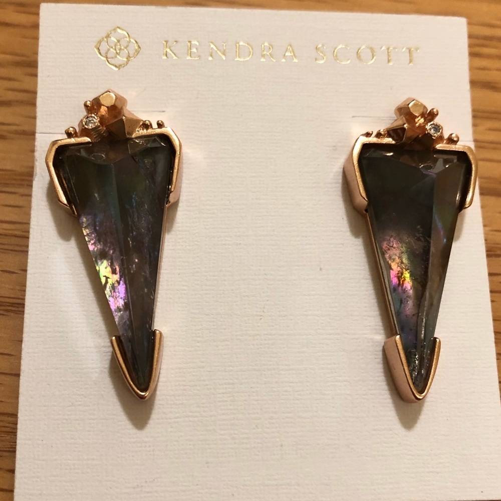 Kendra Scott grey illusion Libby earrings